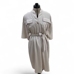 Dazy Business Casual Dress Size: L Color: Taupe